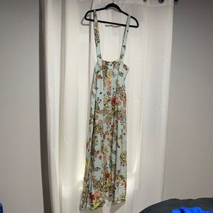 Sage skirt with suspenders